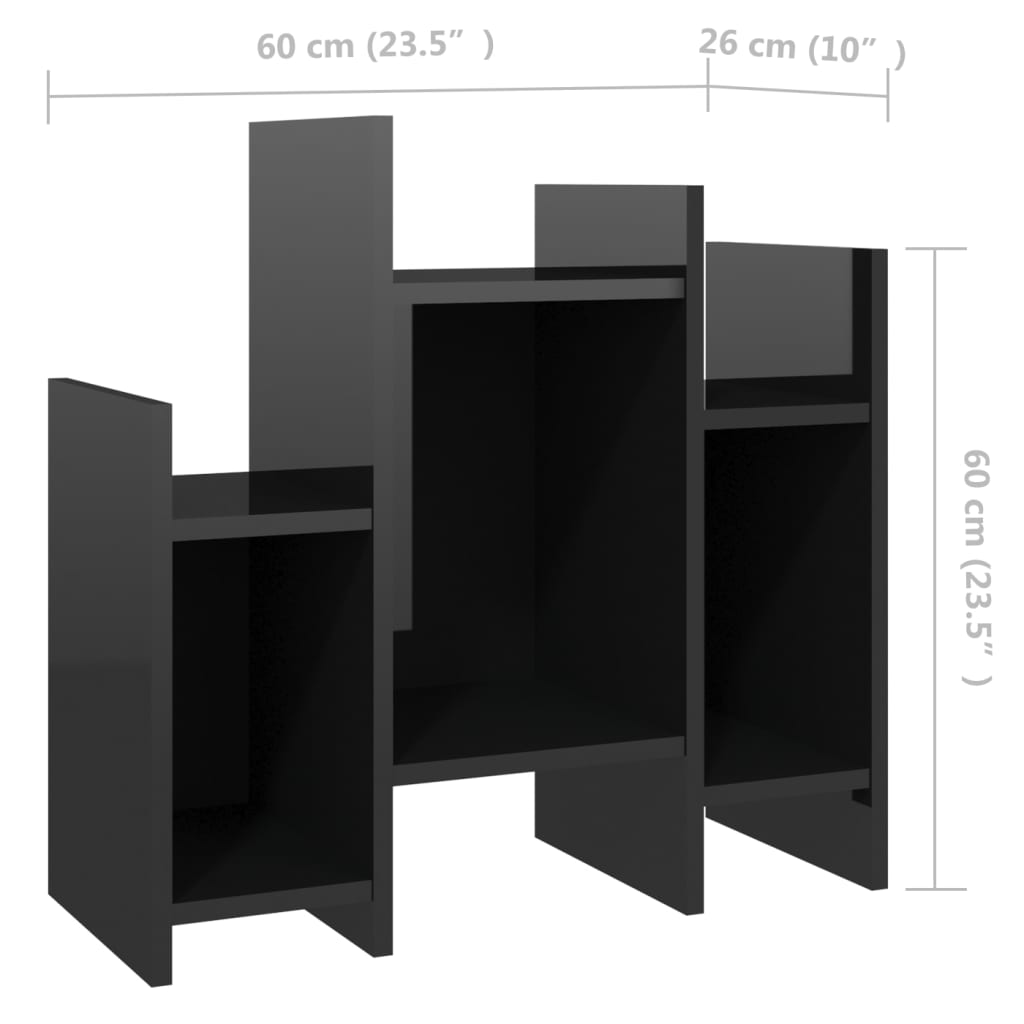 Credenza Nero Lucido 60x26x60 cm in Truciolato cod mxl 6225