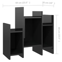 Credenza Nero Lucido 60x26x60 cm in Truciolato cod mxl 6225