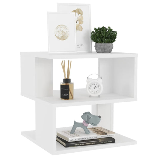 Tavolino-Tavolino da soggiorno-Tavolino da Salotto Bianco 40x40x40 cm in Legno Multistrato