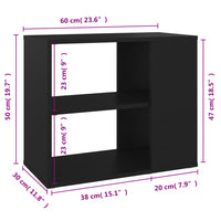 Credenza-Buffet-Armadio da cucina Nera 60x30x50 cm in Legno Multistrato