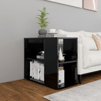 Credenza Nero Lucido 60x30x50 cm in Legno Multistrato 806308