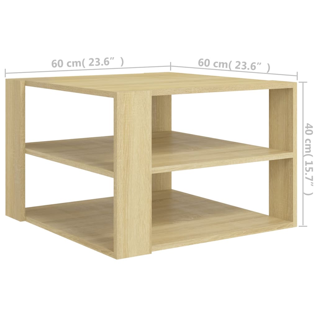 Tavolino da Salotto Rovere Sonoma 60x60x40 cm Legno Multistrato 806322