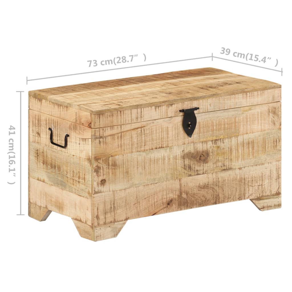 Cassapanca in Legno Massello di Mango Ruvido 328293