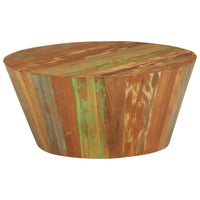 Tavolino da Salotto Ø65x31 cm in Legno Massello di Recupero 328301