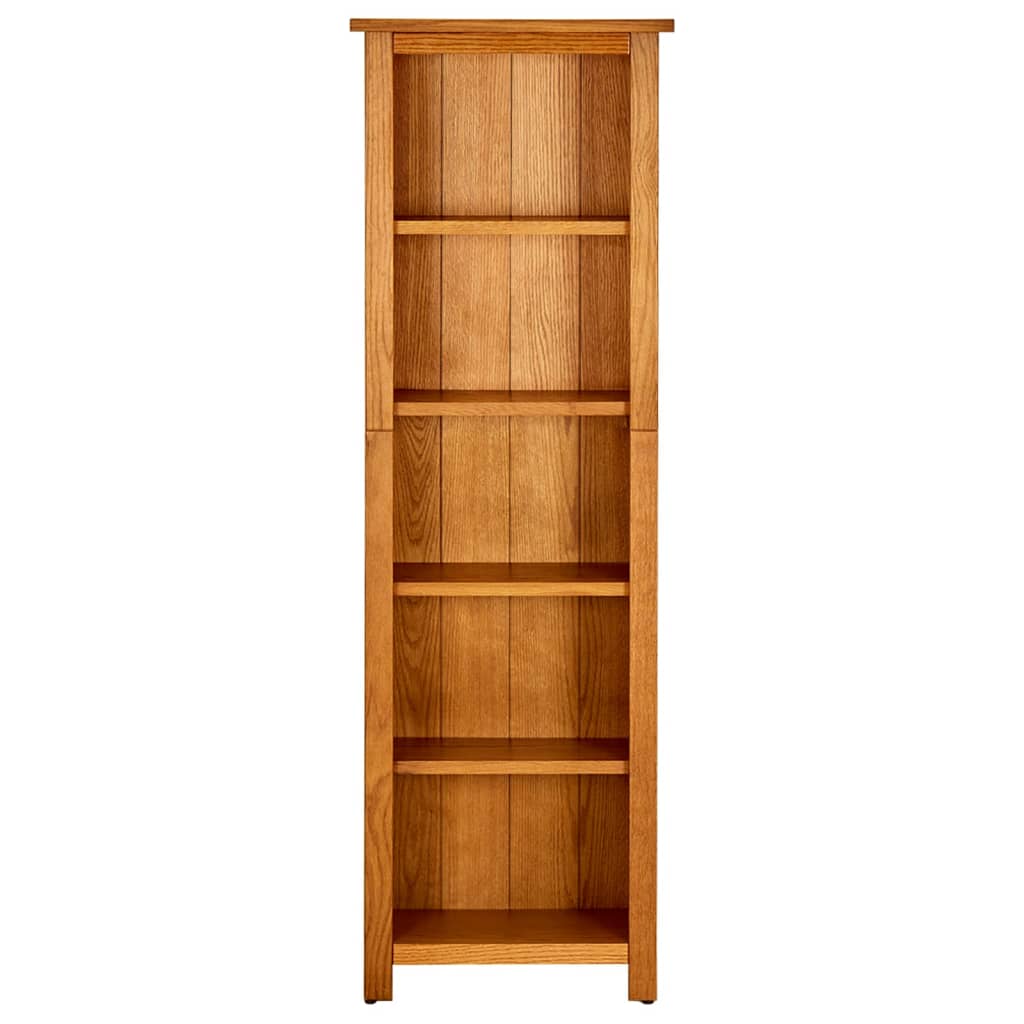 Libreria a 5 Ripiani 45x22x140 cm in Legno Massello di Rovere 331741