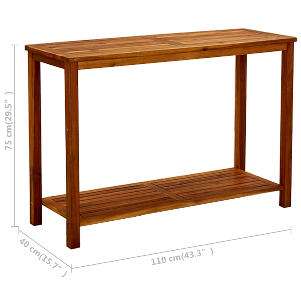Tavolo Consolle da Giardino 110x40x75cm Legno Massello Acacia 316406