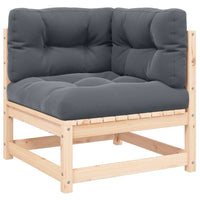 Divano Angolare Giardino con Cuscini-Sofa da Giardino-Divanetto da esterno Antracite Legno di Pino 626437