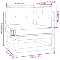 Divano Angolare Giardino con Cuscini Antracite Legno di Pino 807286