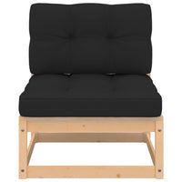 Divano Centrale Giardino con Cuscini in Legno di Pino 807287