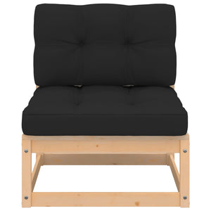 Divano Centrale Giardino con Cuscini in Legno di Pino 807287