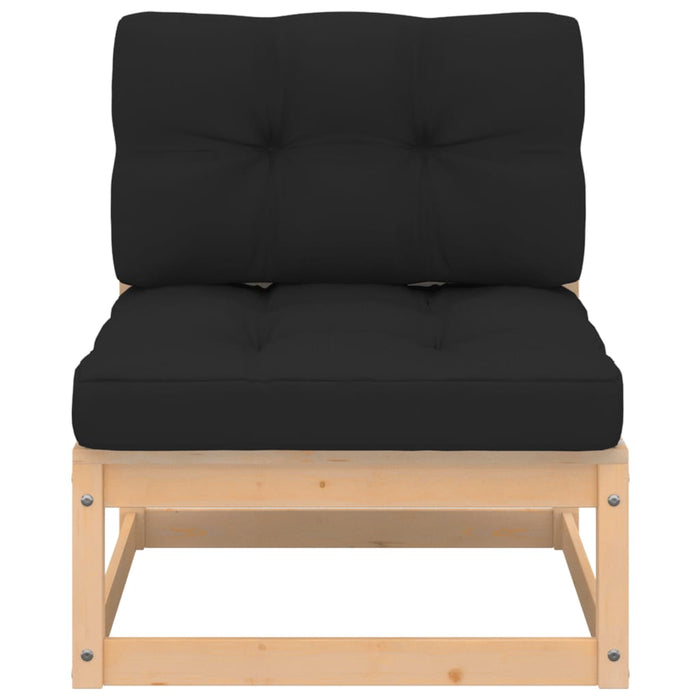 Divano Centrale Giardino con Cuscini in Legno di Pino 807287