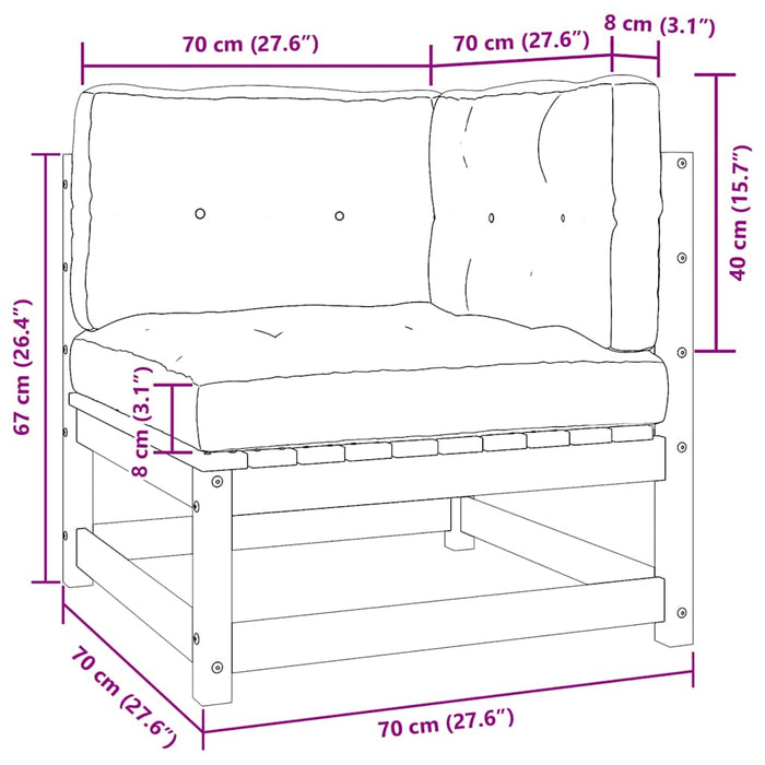 Set Divani da Giardino 2 pz con Cuscini Legno Massello Pino cod mxl 70772