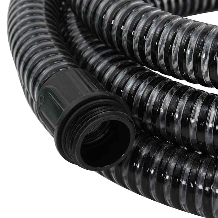 Tubo di Aspirazione con Raccordi in Ottone Nero 1,1" 15 m PVC 151064