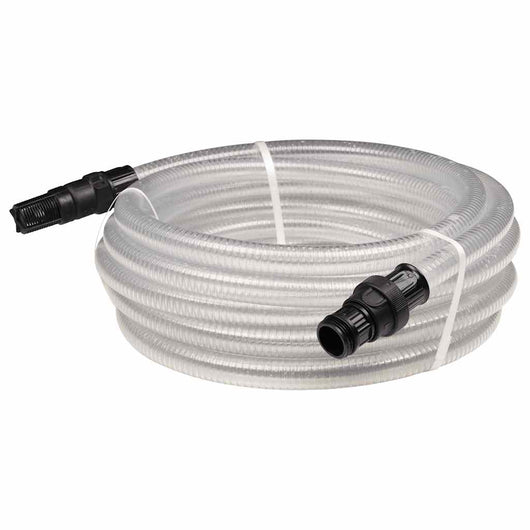 Tubo Aspirazione con Connettori in PVC Trasparente 1" 10 m PVC