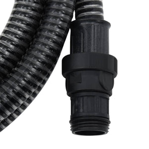Tubo di Aspirazione con Raccordi in Ottone Nero 1" 4 m in PVC 151076