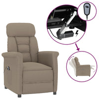 Poltrona Reclinabile Elettrica Tortora in Scamosciato 3073585