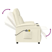 vidaXL Poltrona Massaggiante Elettrica Bianco Crema Similpelle
