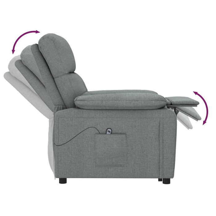 Poltrona Elettrica Reclinabile Grigio Scuro in Tessuto 3073803