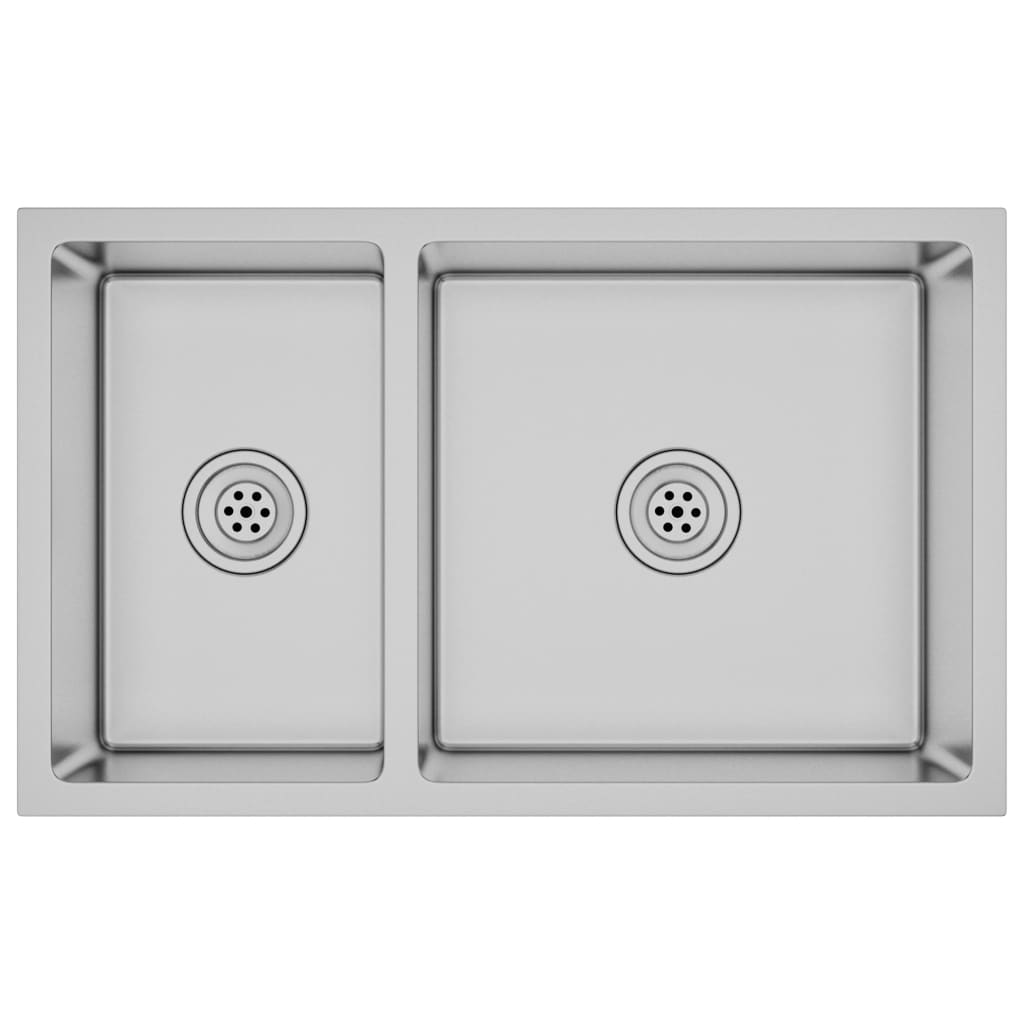 Lavello cucina lavello da incasso interno casa montaggio sopra o sotto resistente ai graffi e agli urti 71,5 x 44 cm acciaio inox 02_0002477
