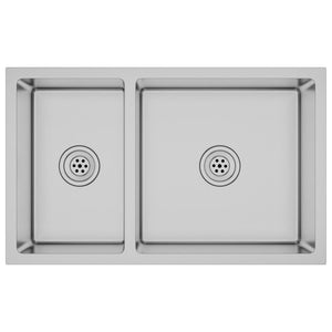 Lavello cucina lavello da incasso interno casa montaggio sopra o sotto resistente ai graffi e agli urti 71,5 x 44 cm acciaio inox 02_0002477