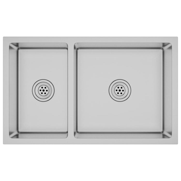 Lavello cucina lavello da incasso interno casa montaggio sopra o sotto resistente ai graffi e agli urti 71,5 x 44 cm acciaio inox 02_0002477