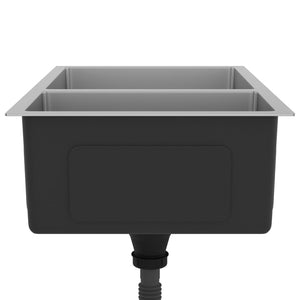 Lavello cucina lavello da incasso interno casa montaggio sopra o sotto resistente ai graffi e agli urti 71,5 x 44 cm acciaio inox 02_0002477