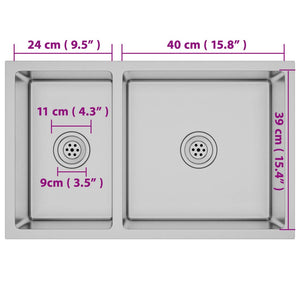 Lavello da Cucina in Acciaio Inossidabile 51561