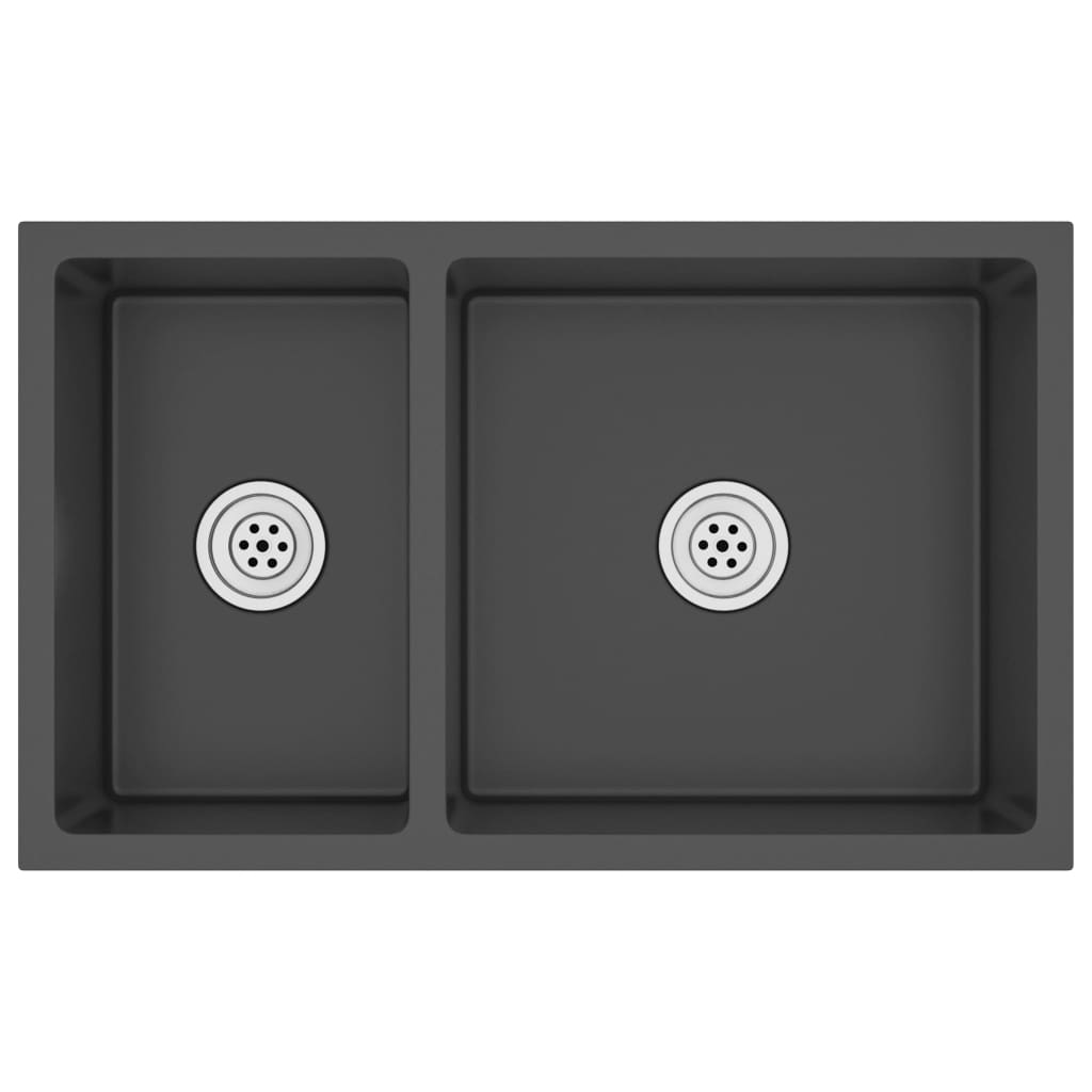 Lavello cucina 62 x 36 x 51 cm acciaio inox nero 02_0002478