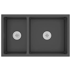 Lavello cucina 62 x 36 x 51 cm acciaio inox nero 02_0002478