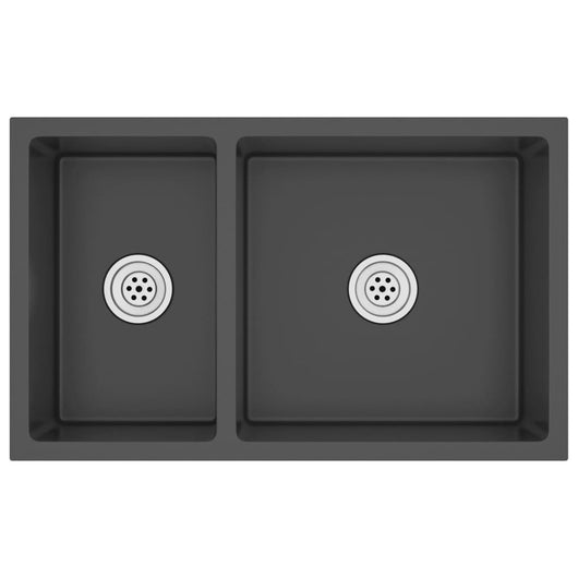 Lavello cucina 62 x 36 x 51 cm acciaio inox nero 02_0002478