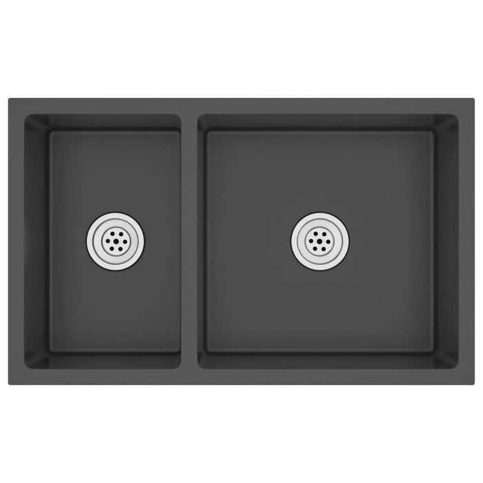 Lavello cucina 62 x 36 x 51 cm acciaio inox nero 02_0002478