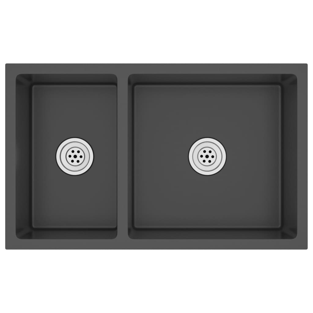 Lavello da Cucina Nero in Acciaio Inossidabile cod mxl 43417