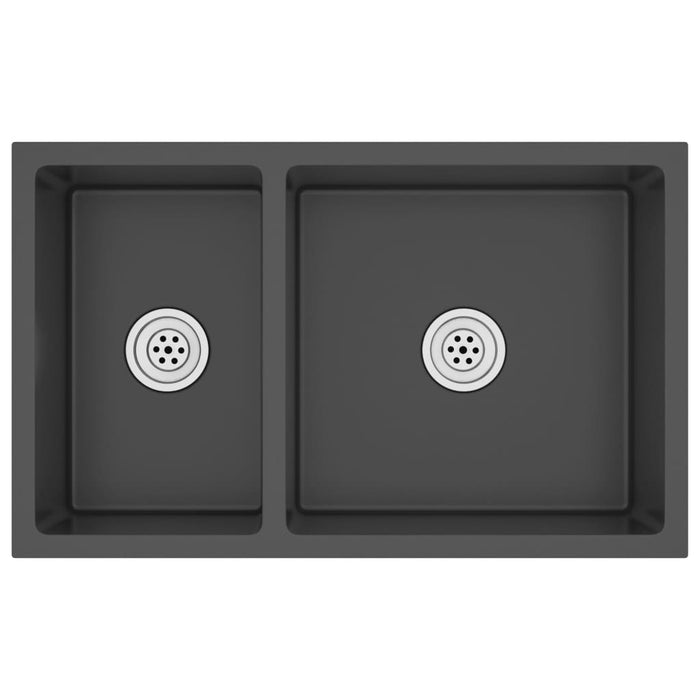 Lavello da Cucina Nero in Acciaio Inossidabile cod mxl 43417