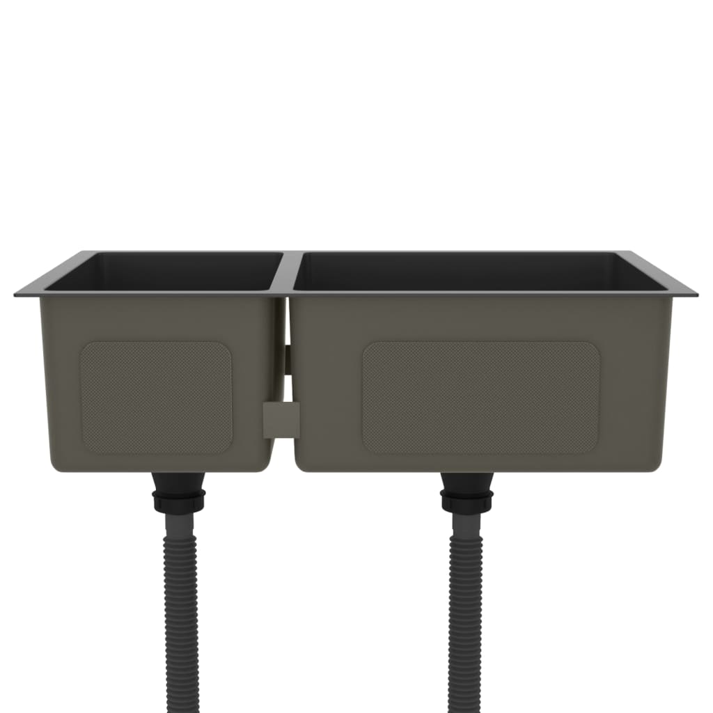 Lavello da Cucina Nero in Acciaio Inossidabile cod mxl 43417