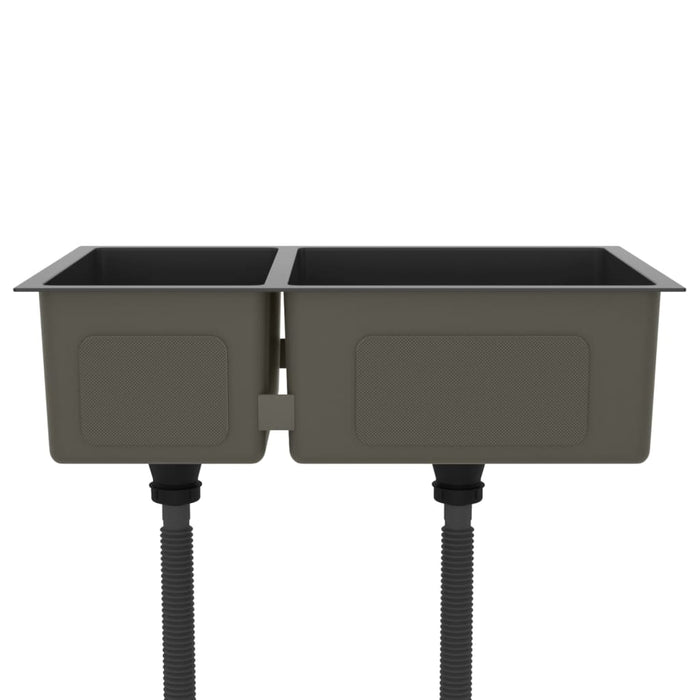 Lavello da Cucina Nero in Acciaio Inossidabile cod mxl 43417