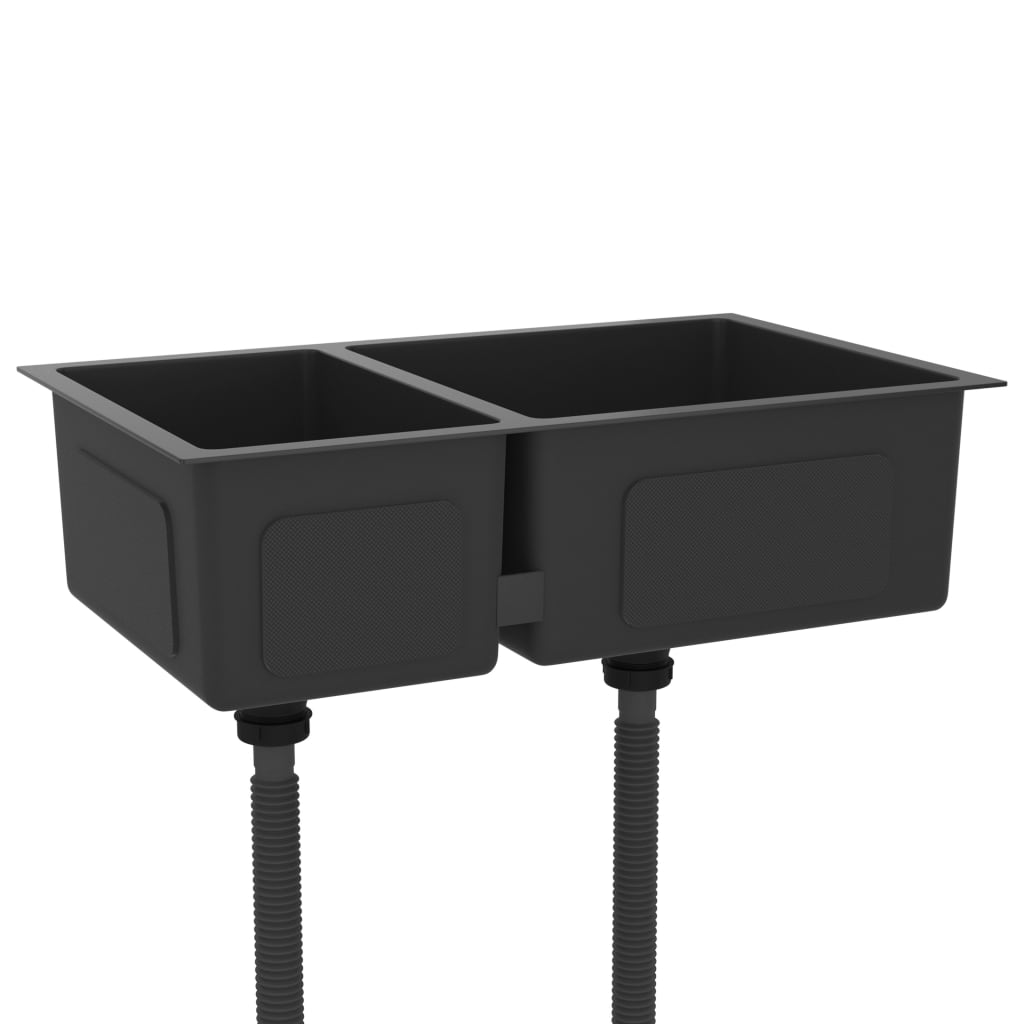 Lavello cucina 62 x 36 x 51 cm acciaio inox nero 02_0002478