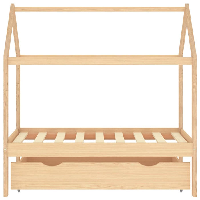 Giroletto per Bambini con Cassetto in Pino Massello 70x140 cm 322136