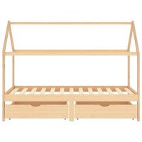 Giroletto per Bambini con Cassetti in Pino Massello 90x200 cm 322138