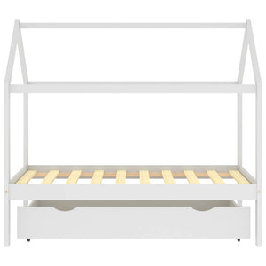 Giroletto Bambini con Cassetto Bianco Pino Massello 80x160 cm cod mxl 55812