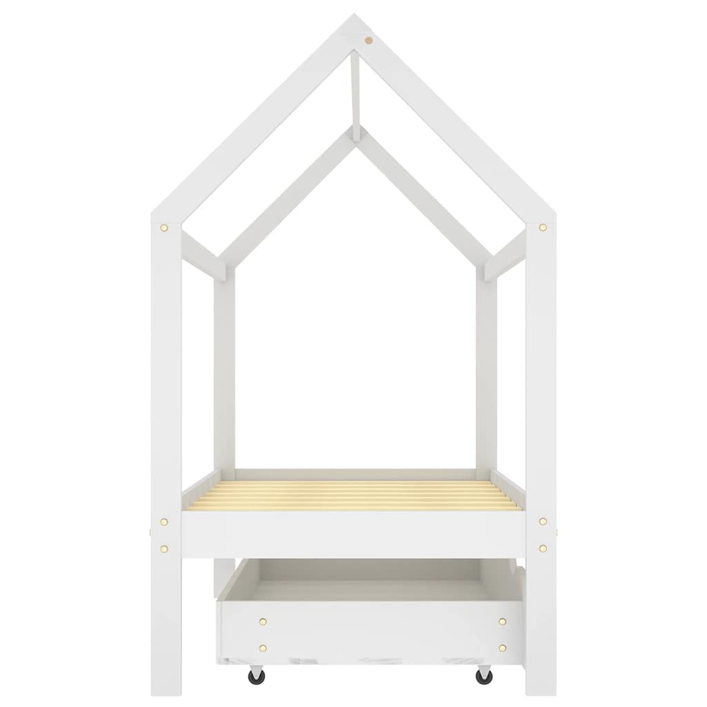 Giroletto per Bambini con Cassetto Bianco Legno Pino 80x160 cm 322140