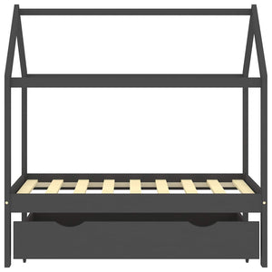 Giroletto Bambini Cassetto Grigio Scuro Pino Massello 70x140 cm cod mxl 66274