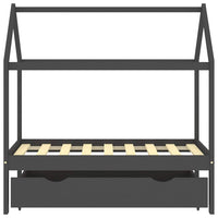 Giroletto Bambini Cassetto Grigio Scuro Pino Massello 70x140 cm 322142