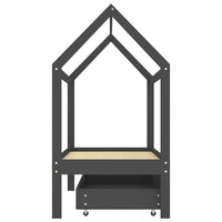 Giroletto Bambini Cassetto Grigio Scuro Pino Massello 70x140 cm 322142