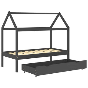 Giroletto Bambini Cassetto Grigio Scuro Pino Massello 80x160cm cod mxl 65821