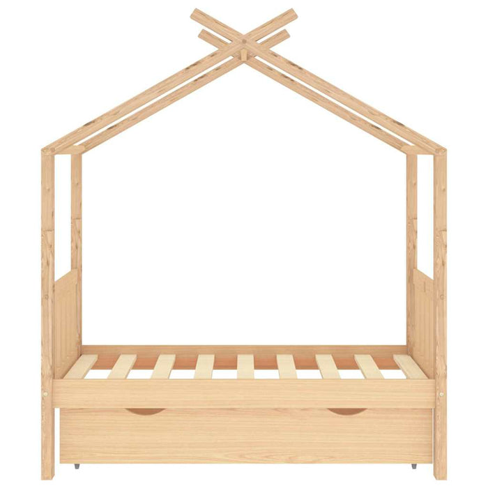 Giroletto per Bambini con Cassetto in Pino Massello 70x140 cm cod mxl 55813