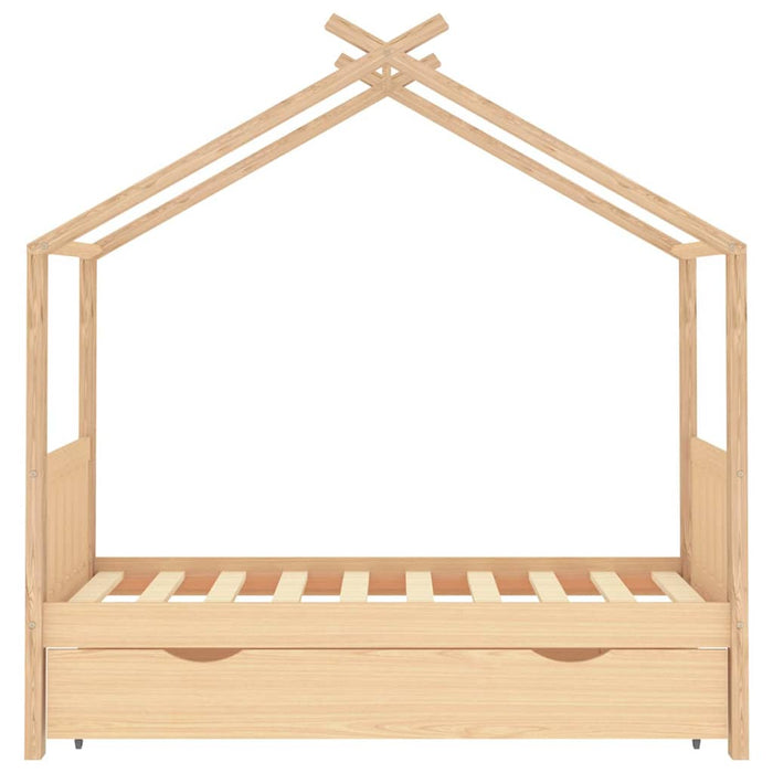 Giroletto per Bambini con Cassetto-Struttura Letto Bambini con contenitore Legno Massello Pino 80x160cm 193738