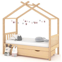 Giroletto per Bambini con Cassetto-Struttura Letto Bambini con contenitore Legno Massello Pino 80x160cm 193738