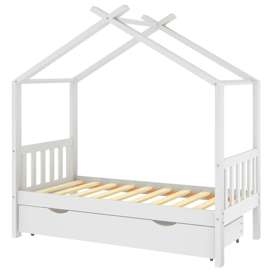 Giroletto per Bambini con Cassetto Bianco Legno Pino 80x160 cm 322149
