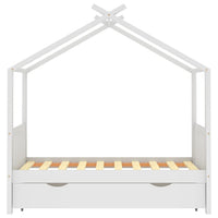 Giroletto per Bambini con Cassetto-Struttura Letto Bambini con contenitore Bianco Legno Pino 80x160 cm 936321