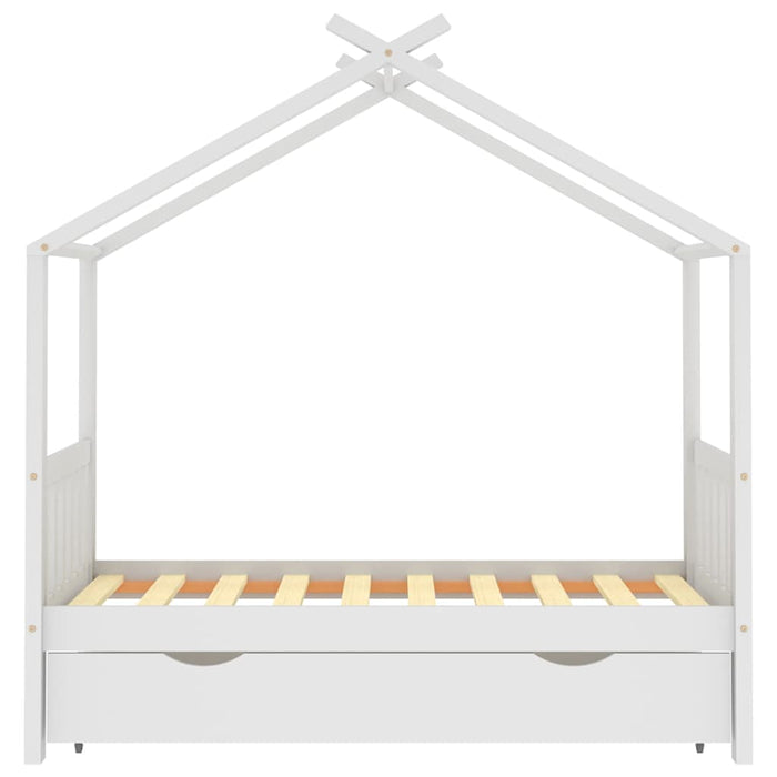 Giroletto per Bambini con Cassetto-Struttura Letto Bambini con contenitore Bianco Legno Pino 80x160 cm 936321